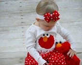 Custom Boutique Clothing Sesame Street Elmo Red Shirt Girl