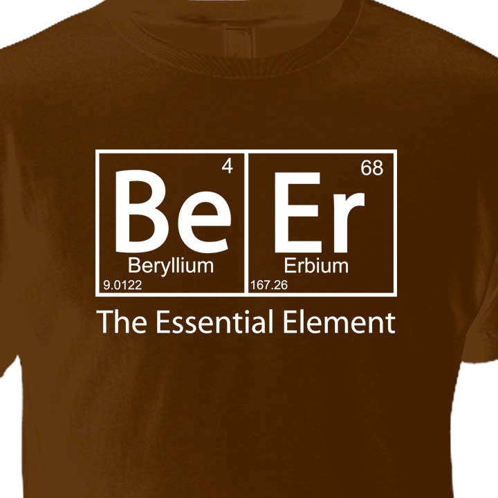Beer - The Essential Element  - Brown T-Shirt - LARGE