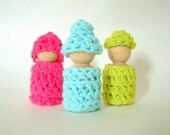 Spring Time Gnomes - Set Of 3 - Crocheted Cotton Outfits -  Easter