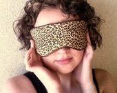 Wild Leopard Handmade Sleep / Eye Mask with Silk Lining / Soft and Padded