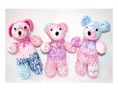 Pocket Buddy Toys, Receive a Set of Three Color Coordinated Toys, Hand Crocheted, Perfect for Children, Ready to Ship