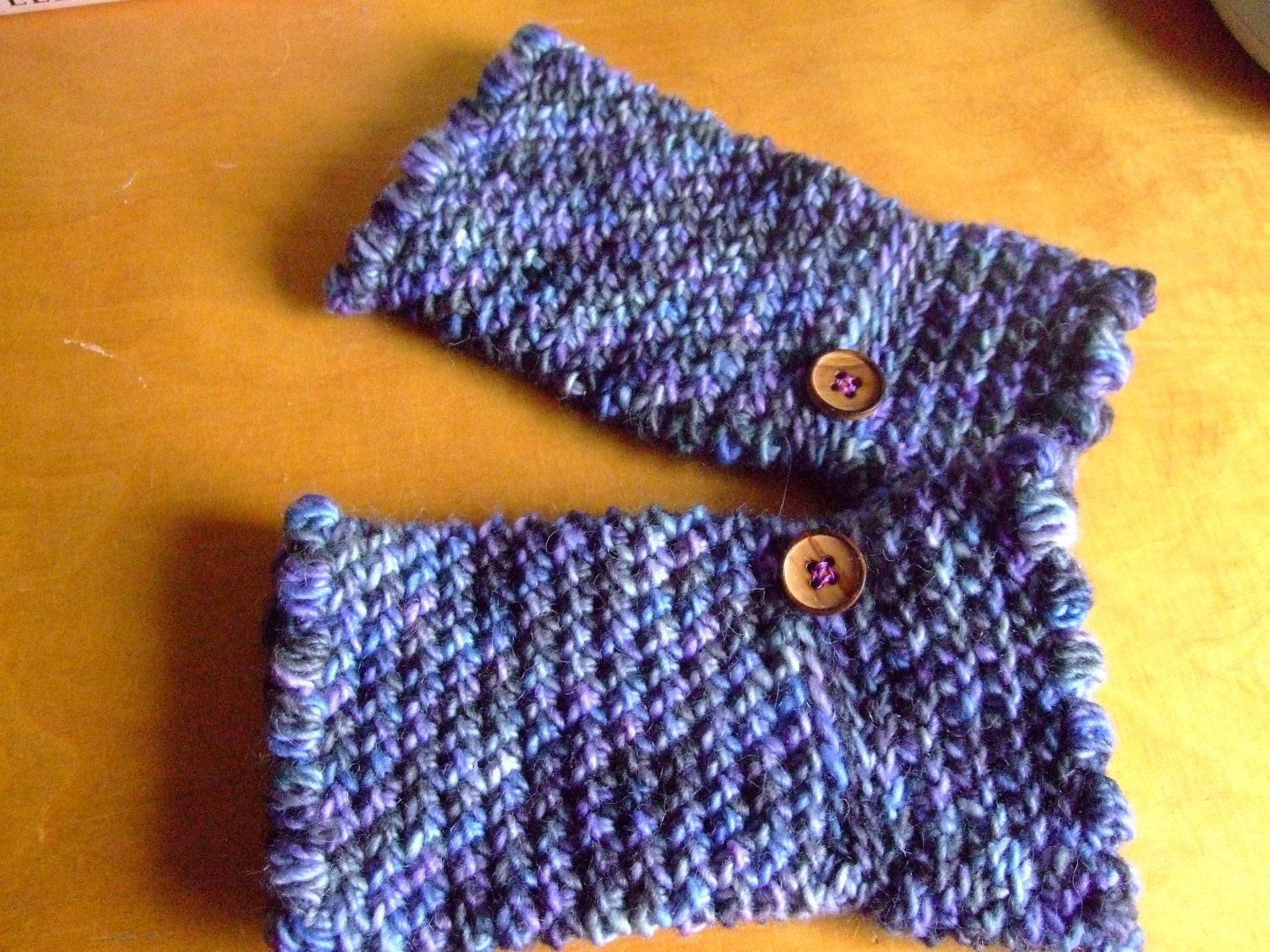 Soft Alpaca and Merino Button Wristwarmers Fingerless Gloves