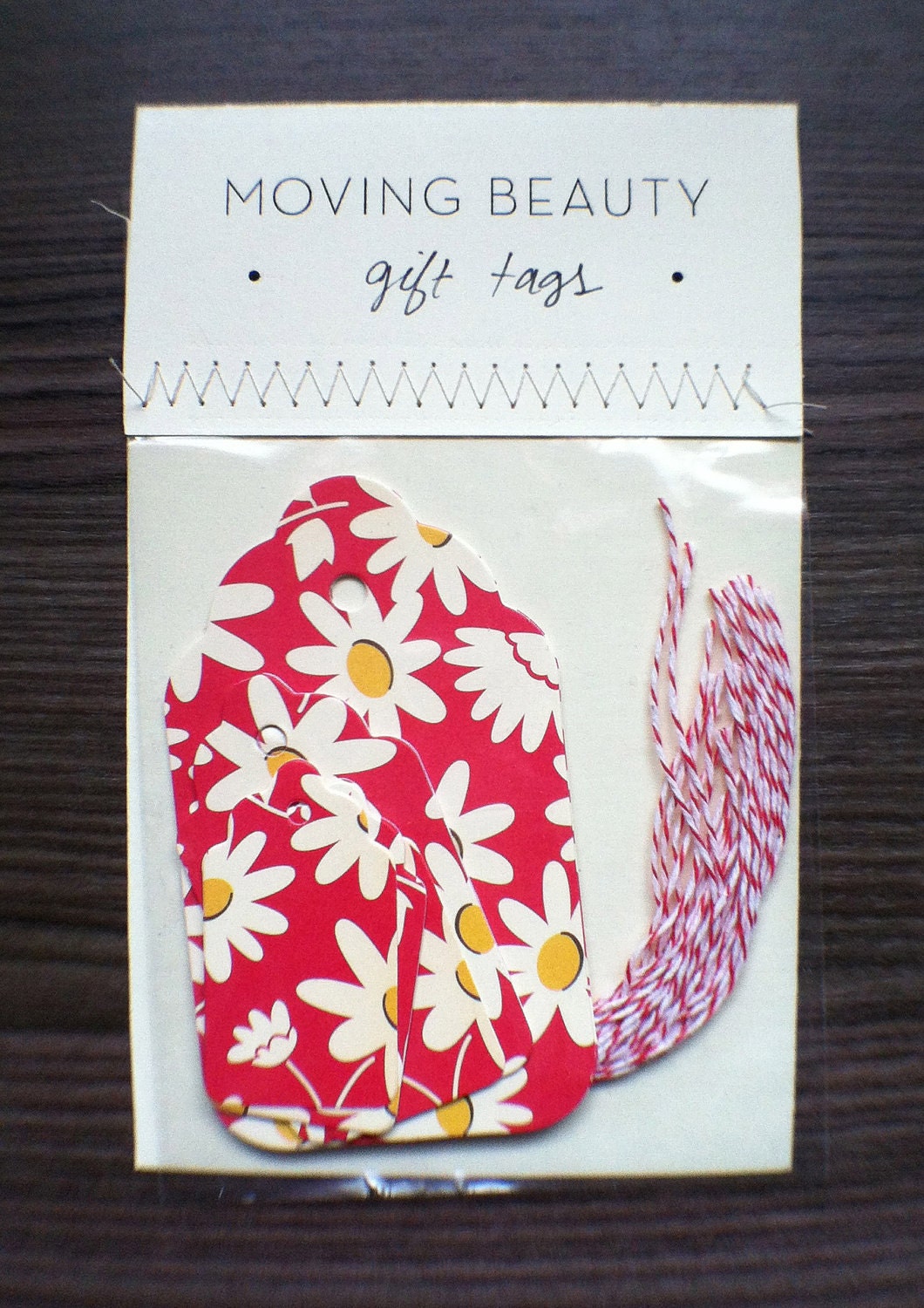 White, Yellow, and Red Daisy gift tags