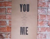 You & Me Letterpress Print