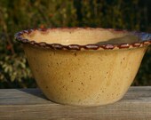 Bowl with Pinched Rim in Cinnamon Glaze and Brown Rim Seagrove, NC