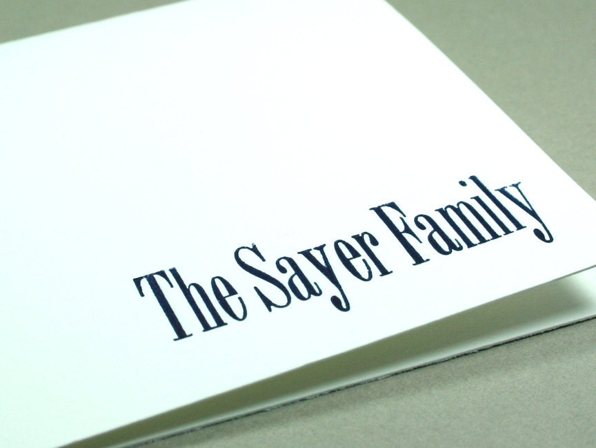 Custom Letterpress Note Card Set: your name or monogram