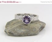 ON SALE Sterling Silver Amethyst Quartz Ring - Sterling Silver Ring - Fine Jewelry