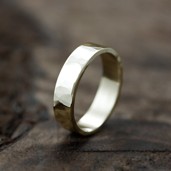 14k gold band - 5mm wide wedding ring - Unisex