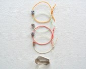 Grounded Bracelet in Mint- Braided Linen and Agate Cube