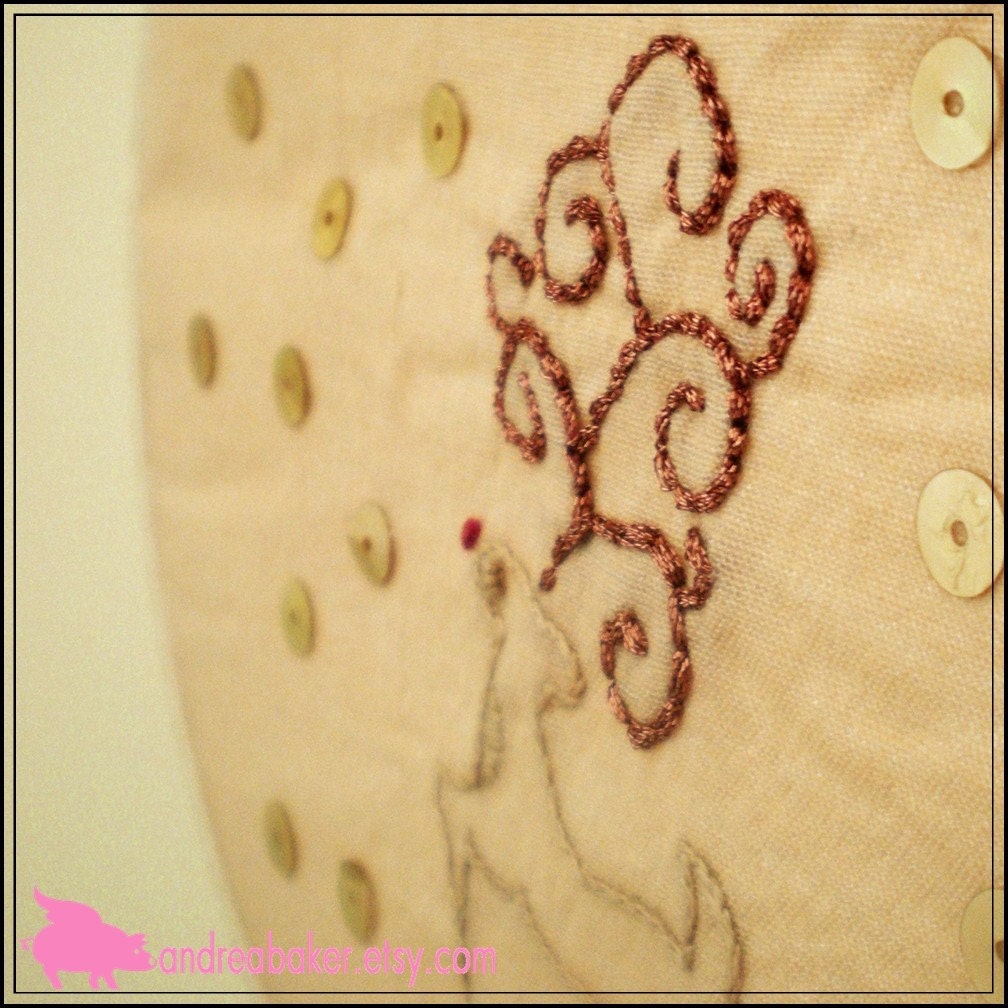 Holiday Embroidered Wall Hanging, Noelle the Enchanted Reign Deer