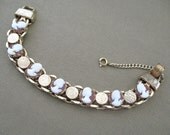 Vintage Bracelet Brown Cameo Head Chunky Chain