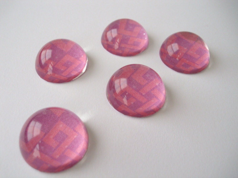 Fuchsia Bubble Magnets, Fridge Magnet Set, Office Magnets, Cabaret Fuchsia and Plum pattern with pink dots - Teacher gift