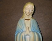 Vintage religious statue Virgin Mary  11 inches high