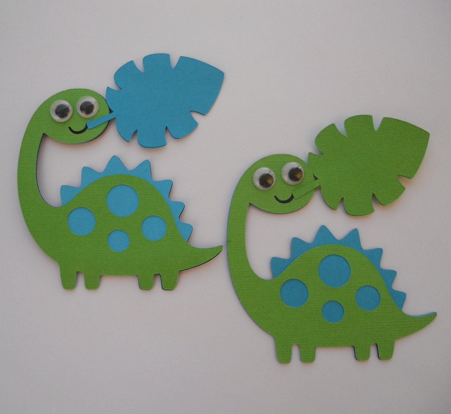 Blue and Green Dinosaur Party Labels