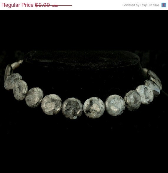 Grey Labradorite Coin Strand
