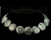 Grey Labradorite Large Coin Bead Strand