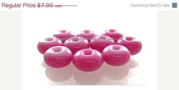ON SALE Spacer Beads Lampwork Glass sra Pink SPACER Shop