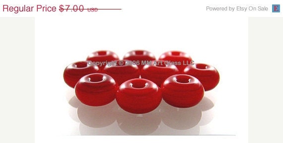 ON SALE Spacer Beads Lampwork Glass sra Light Red SPACER Shop