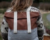 Wax Canvas Backpack - Weather Resistant - Stripes