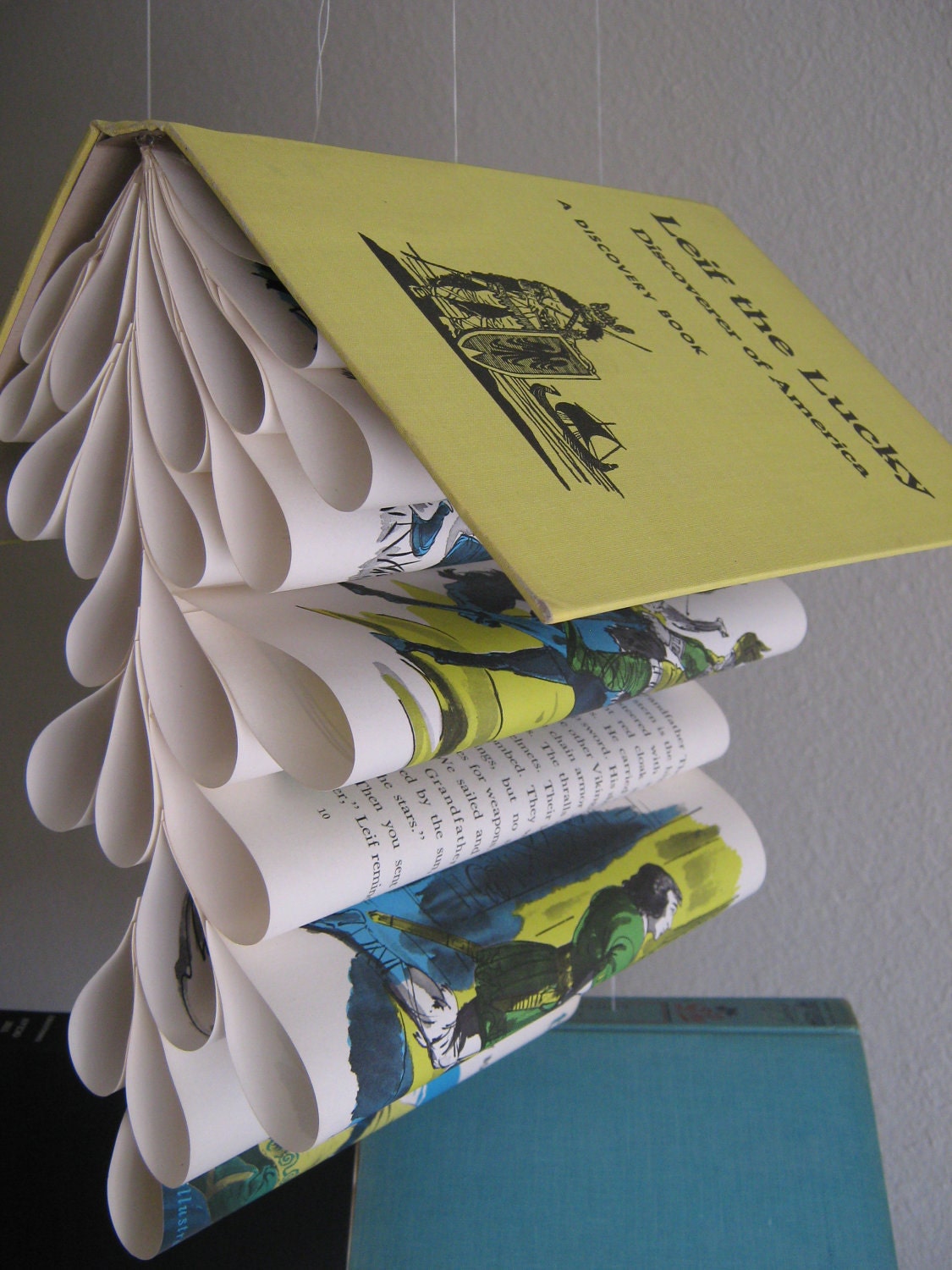 SALE Book Mobile Upcycled from a Vintage Book - Leif the Lucky: Discoverer of America Il_170x135
