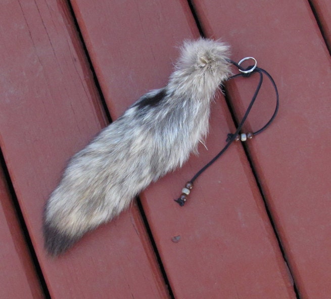 Real Beautiful Light Phase Kit Fox Tail Keychain