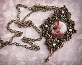 20% OFF Sale Vintage Inspired Large Photo Jewelry Necklace - The Delicacy of Leaves - original fine art photo