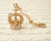 Kawaii Sweet Lolita Princess/Hime Gyaru Pretty Light Gold Crown Zipper Pull/Charm/Cell Phone Charm