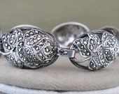 Art Deco Marcasite Roses Vintage Bracelet