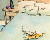Original ACEO Painting -- Snuggle up