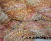 Handspun, hand dyed BFL-silk lace yarn.