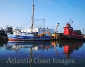 Chincoteague Boats Nature Photo Greeting/Note Card