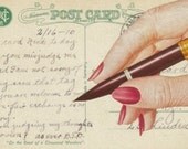 Collage on Strange Vintage Postcard