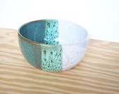 Sea Mist and White Stoneware Small Serving Bowl
