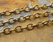 3 ft.  Trinity Brass Small Etched Cable 4mm Chain Antique Gold Patina -  LOW SHIPPING