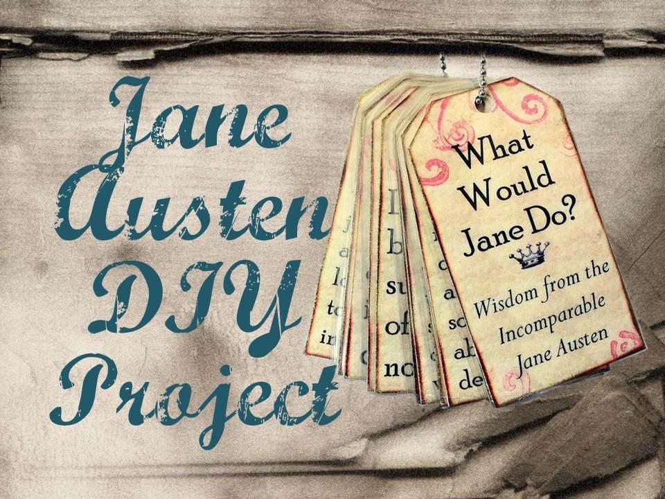 Digital Printable DIY Jane Austen Tag Necklace or Bookmarks, PDF Download Do It Yourself Project