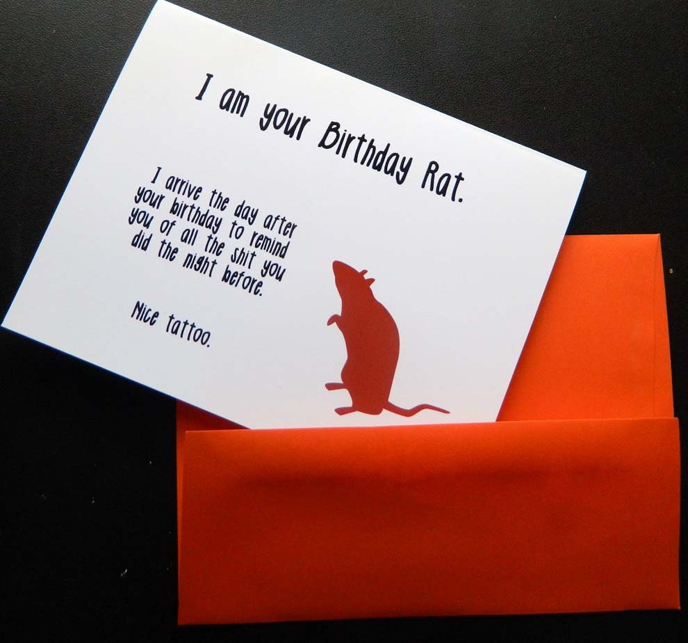 Funny birthday rat card  (WG 191)