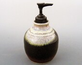 Soap or Lotion Bottle - Earthtones / Handmade Wheel Thrown Pottery