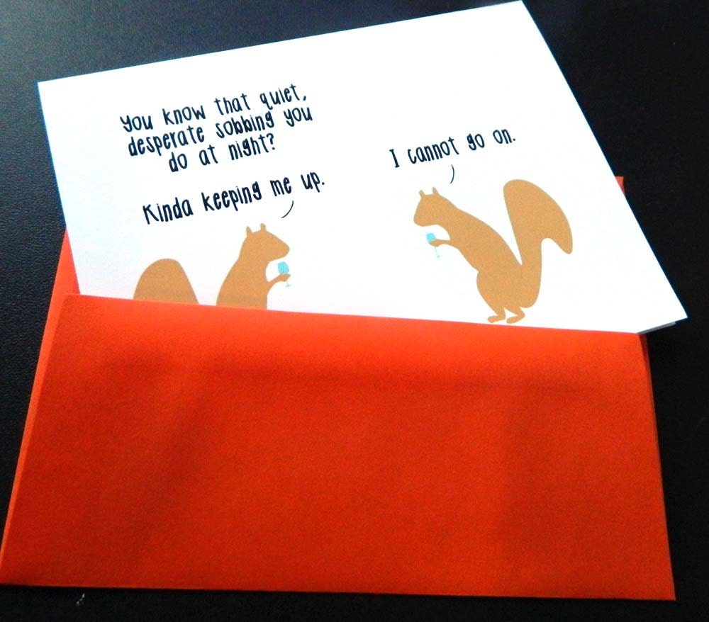 Funny squirrel card- sleep trouble - friend, BFF, sister (WG195)