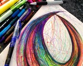 Abstract Loop - 9 x12 Original art (with 11x14 matt)