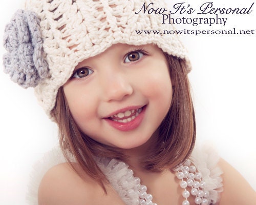 Crochet PATTERN Hat Flapper Beanie Crochet PDF 102- Newborn to Adult - Permission To Sell Finished Items - Photography Prop