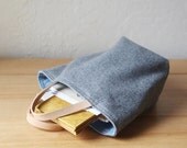 Small Stash Tote in Vintage Gray Wool