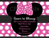 Minnie Mouse Birthday Invitation Minnie Mouse Birthday Party Invitation Printable