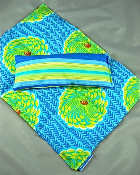Deluxe Back Relief Pack Eye Pillow Set Organic Ingredients Lavender Scented Amy Butler Delhi Blooms Ocean
