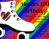 Rollerskating Birthday Invitation Rollerskating Birthday Party Invitation Printable