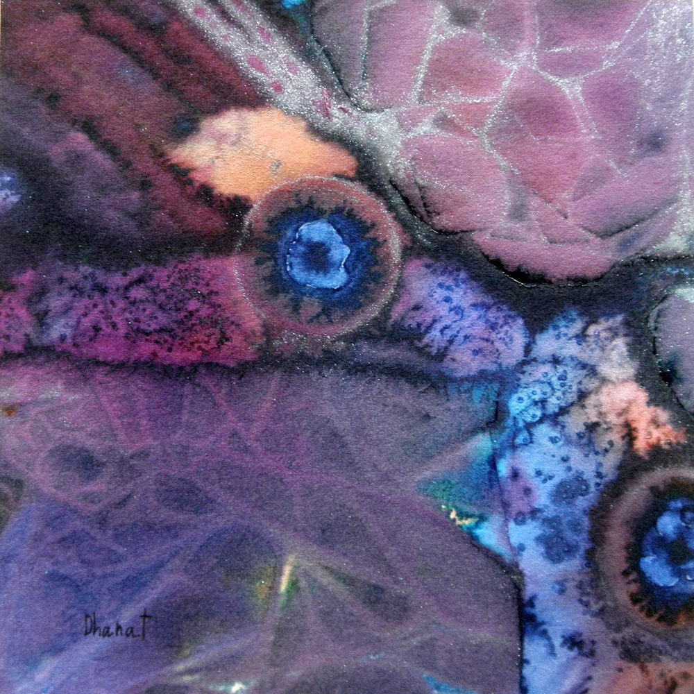 Original Squared Abstract Painting By Dhanat -- 5x5 inches 12.5 cm -- 0008
