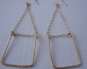 Rectangle Dangler Earrings in 14K Gold Filled, Gift Under 50, Etsy Fashion