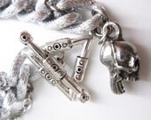 Kali - Skull and triangle multi chain bracelet