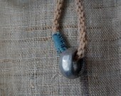 string, bead and scrap necklace