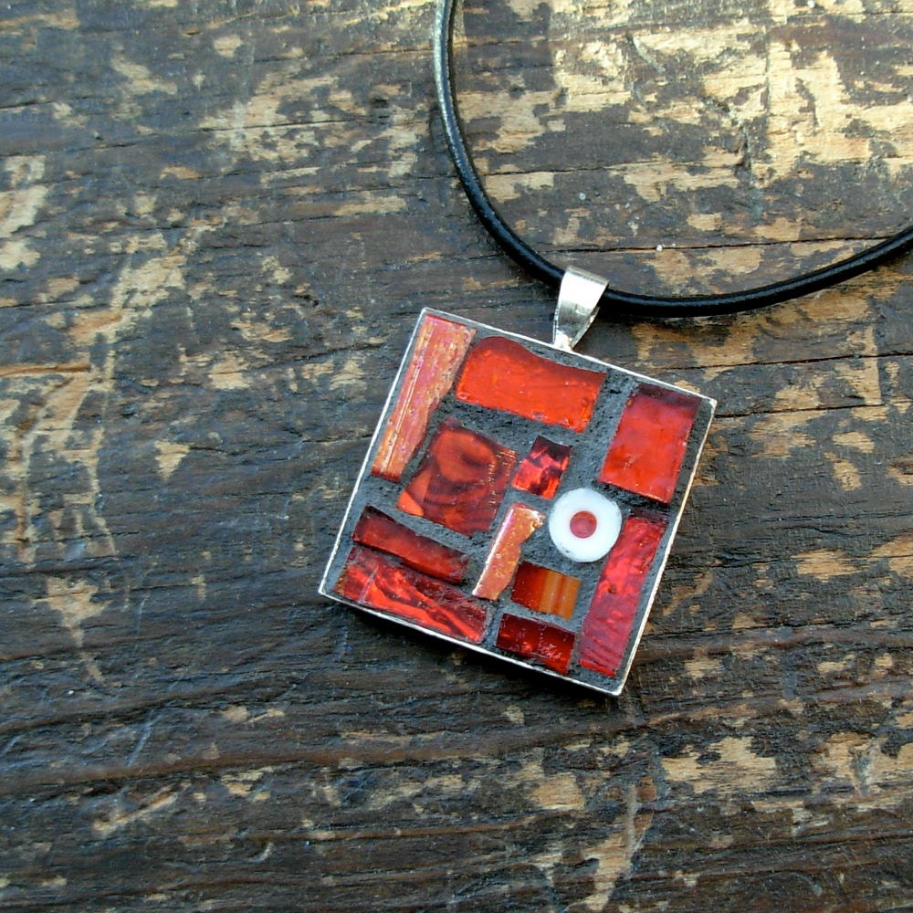Red Mosaic Pendant