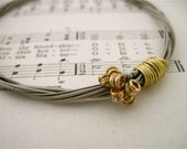 Recycled Electric Guitar String Bracelet silver colored Unisex EXTRA SMALL free shipping to US